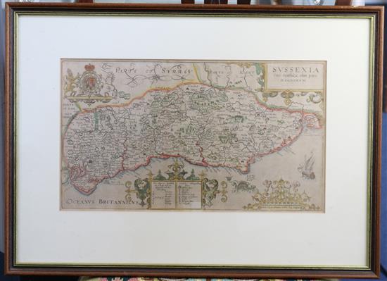 Johan Norden and William Kip Map of Sussex(-)
